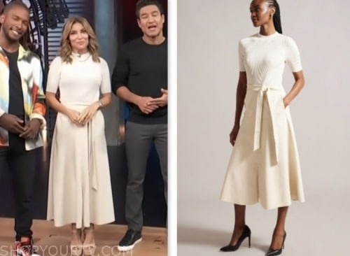 kit hoover, ivory knit leather dress, access hollywood