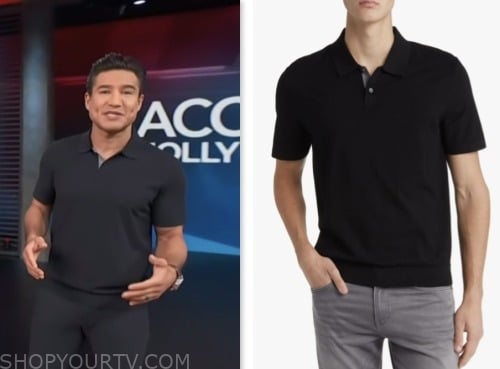 mario lopez, access hollywood, black polo shirt