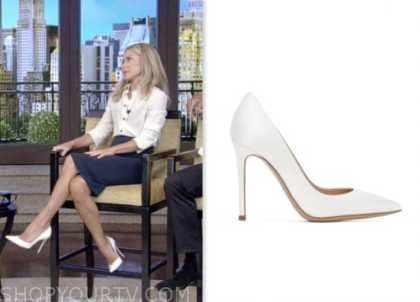 live with kelly and mark, kelly ripa, white pumps heels