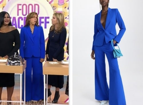 the today show, hoda and jenna, blue blazer and pant suit, hoda kotb