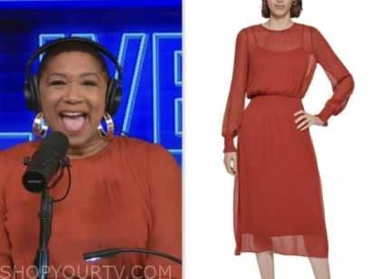 deja vu, live with kelly and mark, orange smocked cuff dress
