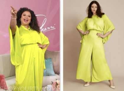 sherri, michelle buteau, lime green jumpsuit