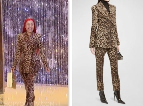 Blac Chyna, tamron hall show, leopard blazer and pant suit
