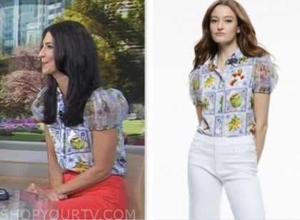 Dr. natalie azar, the today show, fruit print blouse