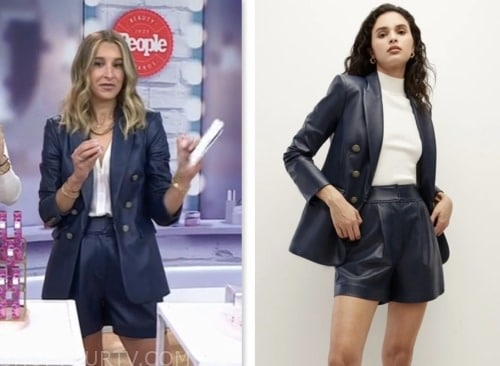andrea lavinthal, the today show, navy blue leather blazer and shorts