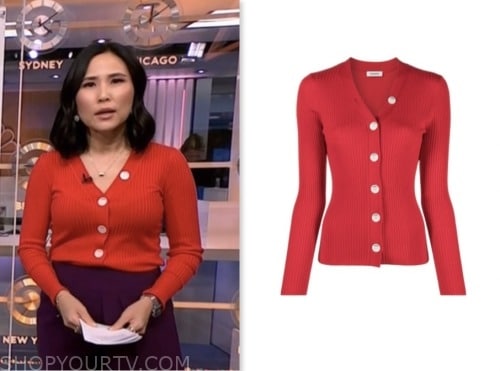 vicky nguyen, red cardigan, nbc news daily