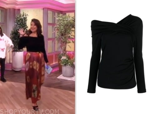ana navarro, the view, black asymmetric knit top