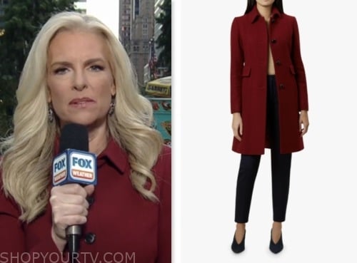 janice dean, fox and friends, fox news fashion, burgundy coat
