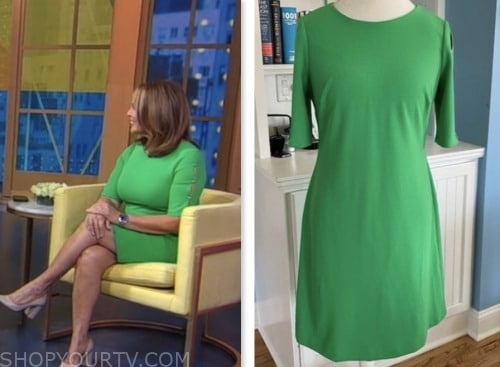 María Elena Salinas, good morning america, green sheath dress