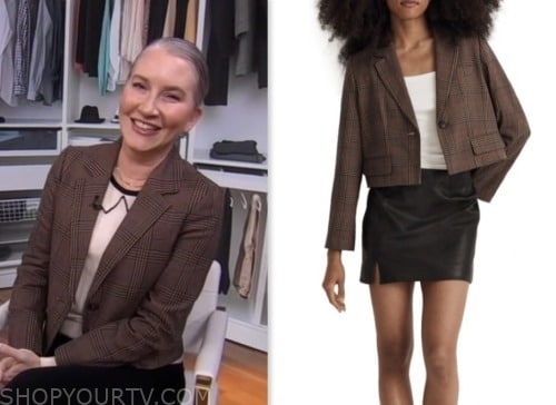 Clea Shearer, gma3, good morning america, brown plaid cropped blazer