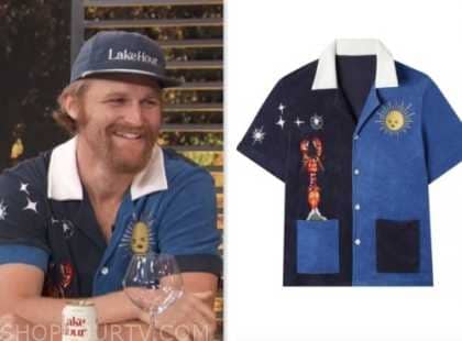 Wyatt Russell, access daily, star and sun blue shirt