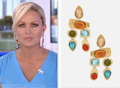 sandra smith, america reports, multicolor stone chandelier drop earrings, fox news fashion