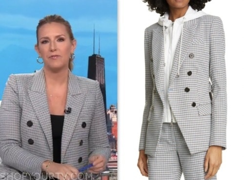 cnn this morning, poppy harlow, houndstooth double breasted blazer