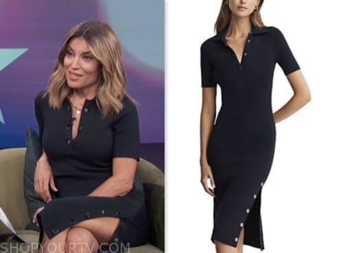 kit hoover, access daily, navy polo midi dress