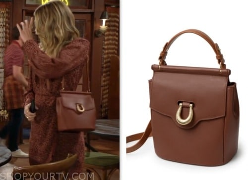 summer newman, allison lanier, the young and the restless, red burgundy bag