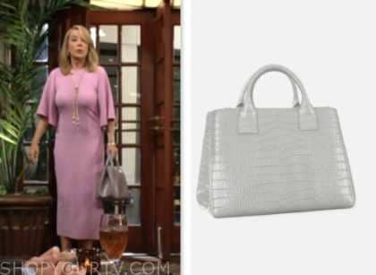 the young and the restless, nikki newman, melody thomas scott, grey croc bag