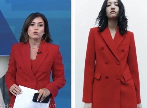 the today show, chloe melas, red double breasted blazer