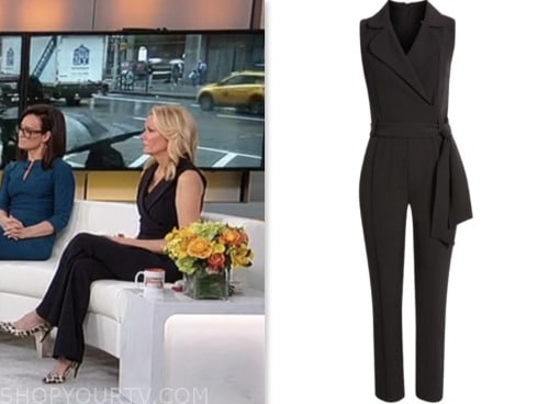gerri willis, outnumbered, fox news fashion, black wrap jumpsuit