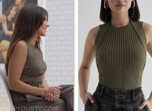 Joelle Garguilo, the today show, hoda and jenna, olive green ribbed knit top