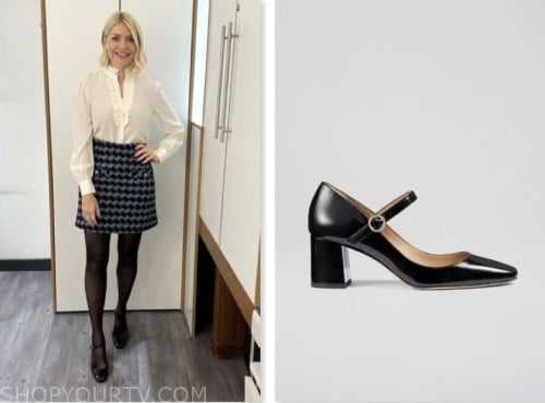 holly willoughby, this morning, black mary jane heels