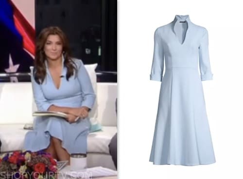 fox and friends, fox news fashion, light blue dress, rachel campos duffy
