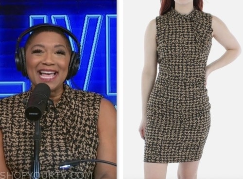 live with kelly and mark, tan and black houndstooth dress, deja vu