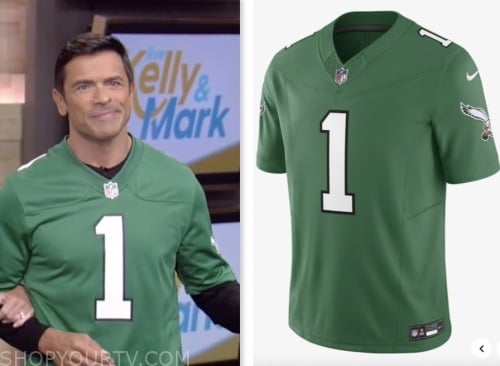 mark consuelos, live with kelly and mark, green eagles jersey