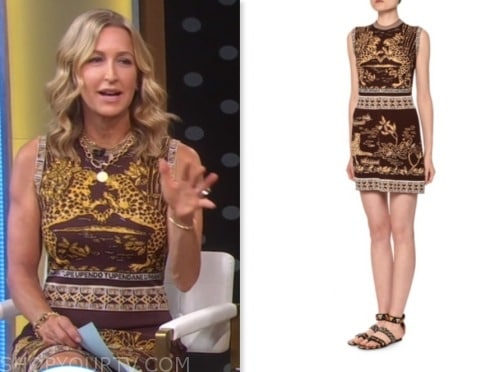 good morning america, jaguar print dress, lara spencer