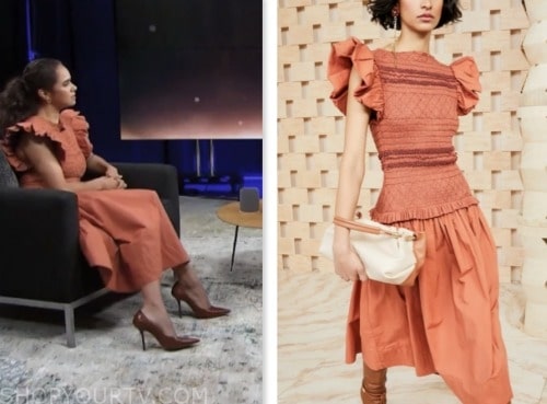 misty copeland, the today show, orange smocked midi dress