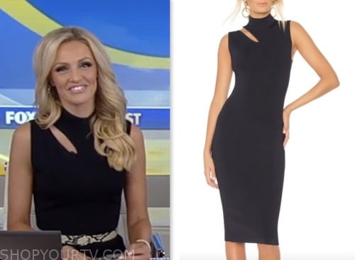 carley shimkus, cutout knit sleeveless dress, fox and friends, fox news fashion