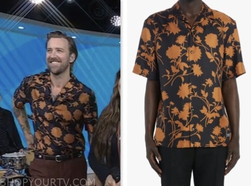 Charles Kelley, the today show, black and orange floral camp shirt