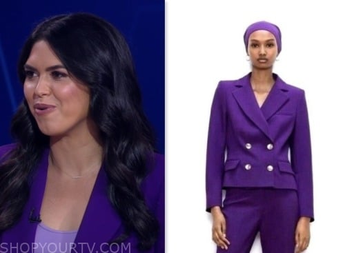 melissa adan, gma3, good morning america, purple double breasted blazer