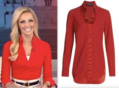 carley shimkus, fox and friends, fox news fashion, red shirt