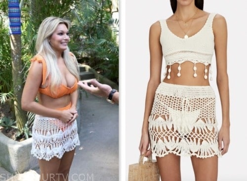 bachelor in paradise, crochet coverup skirt, cat carter wong