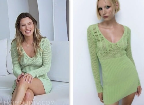 kat izzo, green crochet dress, bachelor in paradise