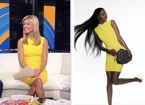ainsley earhardt, fox and friends, fox news fashion, yellow dress