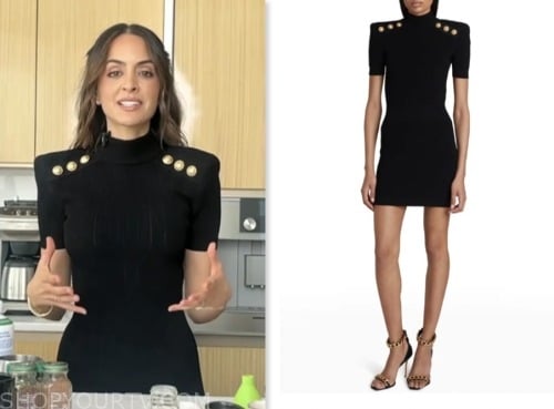 Mona Vand, extra, black button shoulder dress