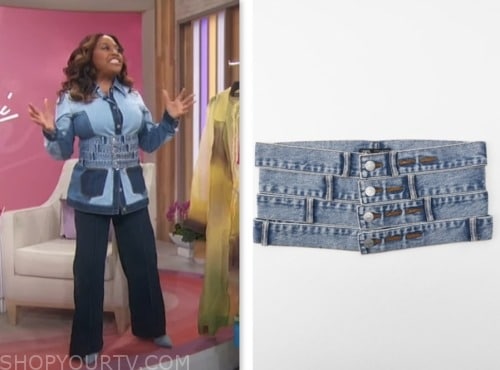 sherri shepherd, sherri, denim sash waist belt