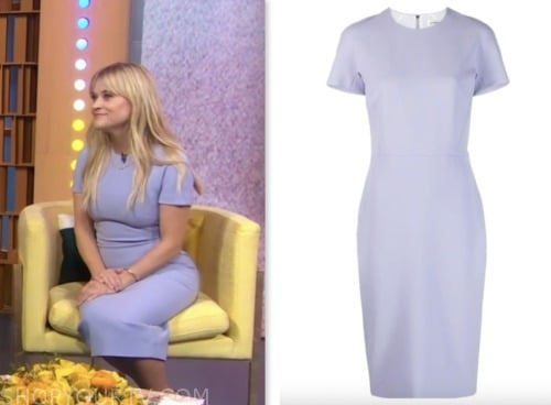 Reese Witherspoon, good morning america, lilac purple sheath dress