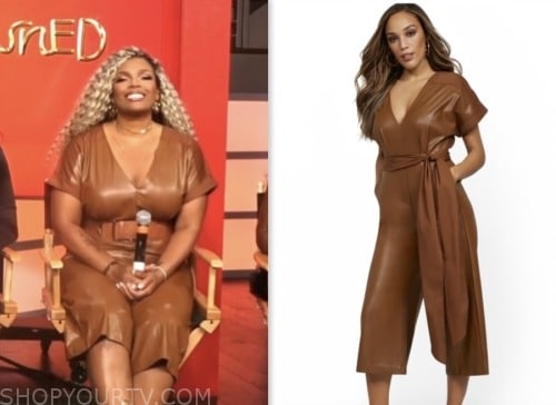 Syleena Johnson, extra, brown leather jumpsuit