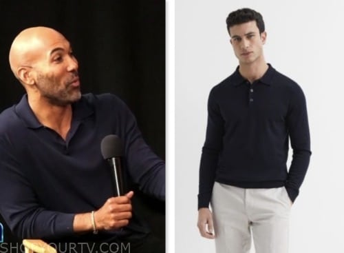 melvin robert, navy blue polo shirt, extra