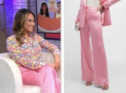 CBS Mornings: October 2023 Paige More's Pink Satin Pants