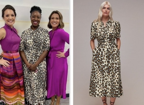 marverine cole, good morning britain, leopard shirt dress