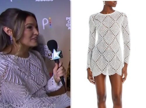 emily orozco, access hollywood, white lace mini dress