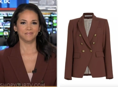 laura jarrett, the today show, burgundy double breasted blazer
