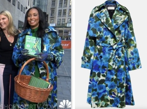 Safiya Sinclair, the today show, blue and green floral trench coat