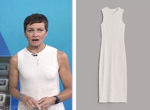 stephanie gosk, white knit sleeveless dress, nbc news daily