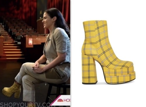 Yellow plaid hotsell platform boots