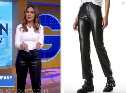 Good Morning America: October 2023 Rhiannon Ally's Black Leather Pants ...