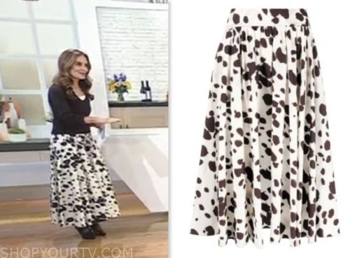 joy bauer, the today show, cow print midi skirt